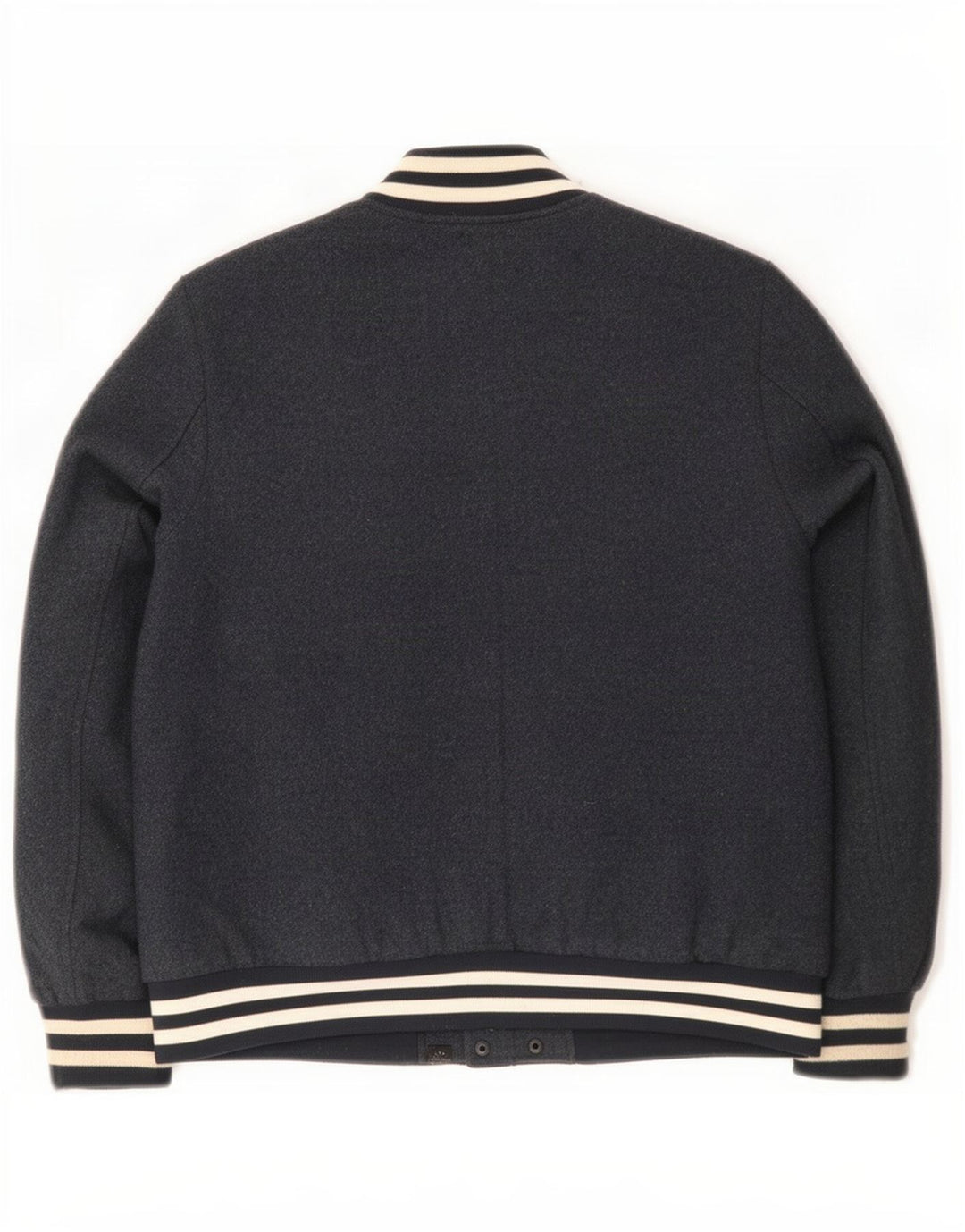 Superdry Womens Varsity Jacket UK 16 Large Navy Blue Wool