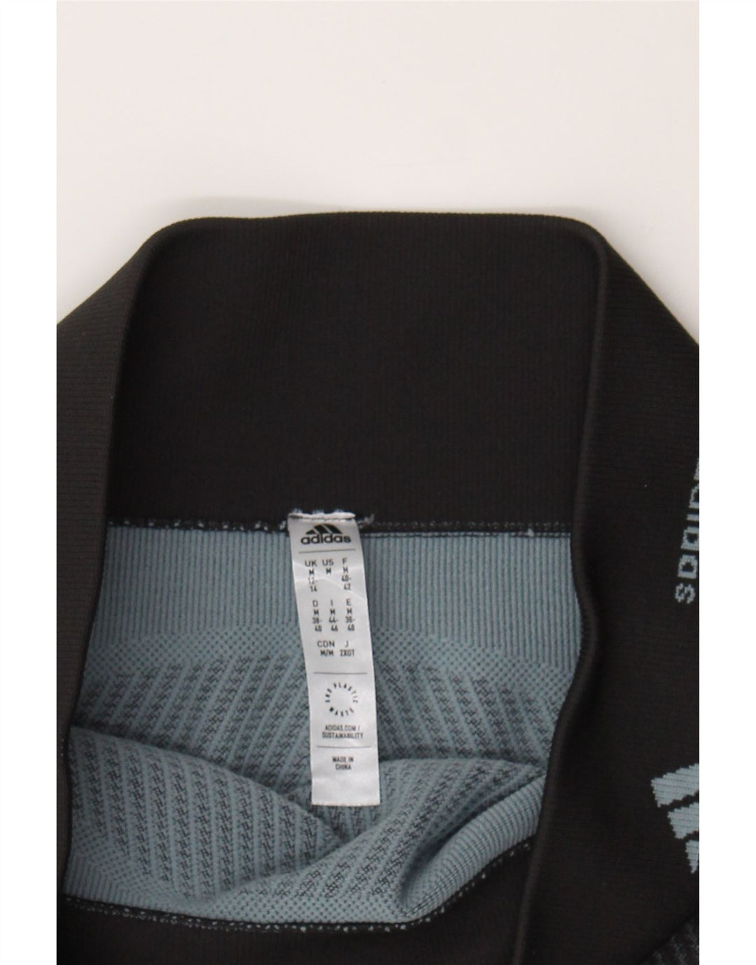 ADIDAS Womens Capri Graphic Leggings UK 12/14 Medium  Black Striped Vintage Adidas and Second-Hand Adidas from Messina Hembry 