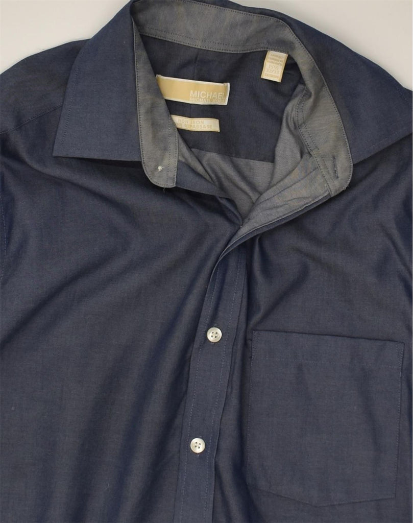 MICHAEL KORS Mens Shirt Size 15 1/2 Medium Navy Blue | Vintage Michael Kors | Thrift | Second-Hand Michael Kors | Used Clothing | Messina Hembry 