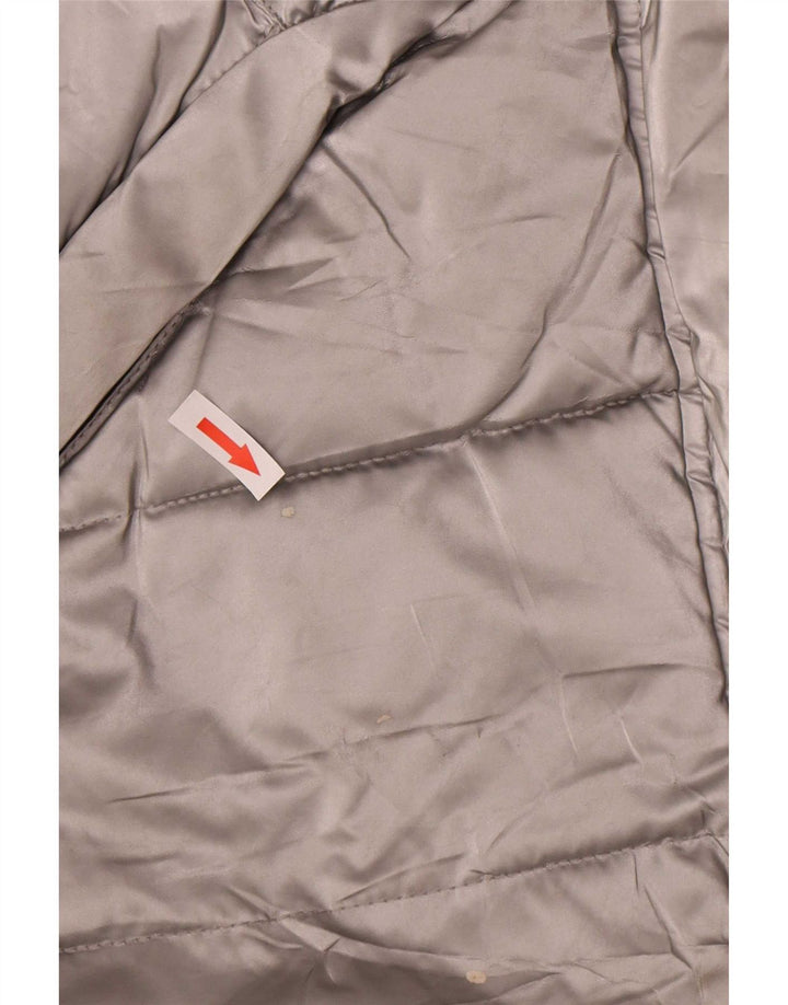 Zara Girls Hooded Padded Coat 13-14 Years Silver Polyester