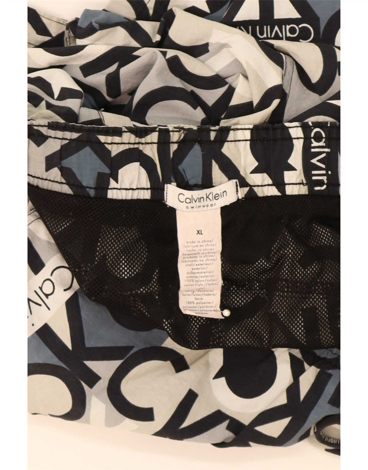 Calvin Klein Mens Graphic Swimming Shorts XL Grey Nylon