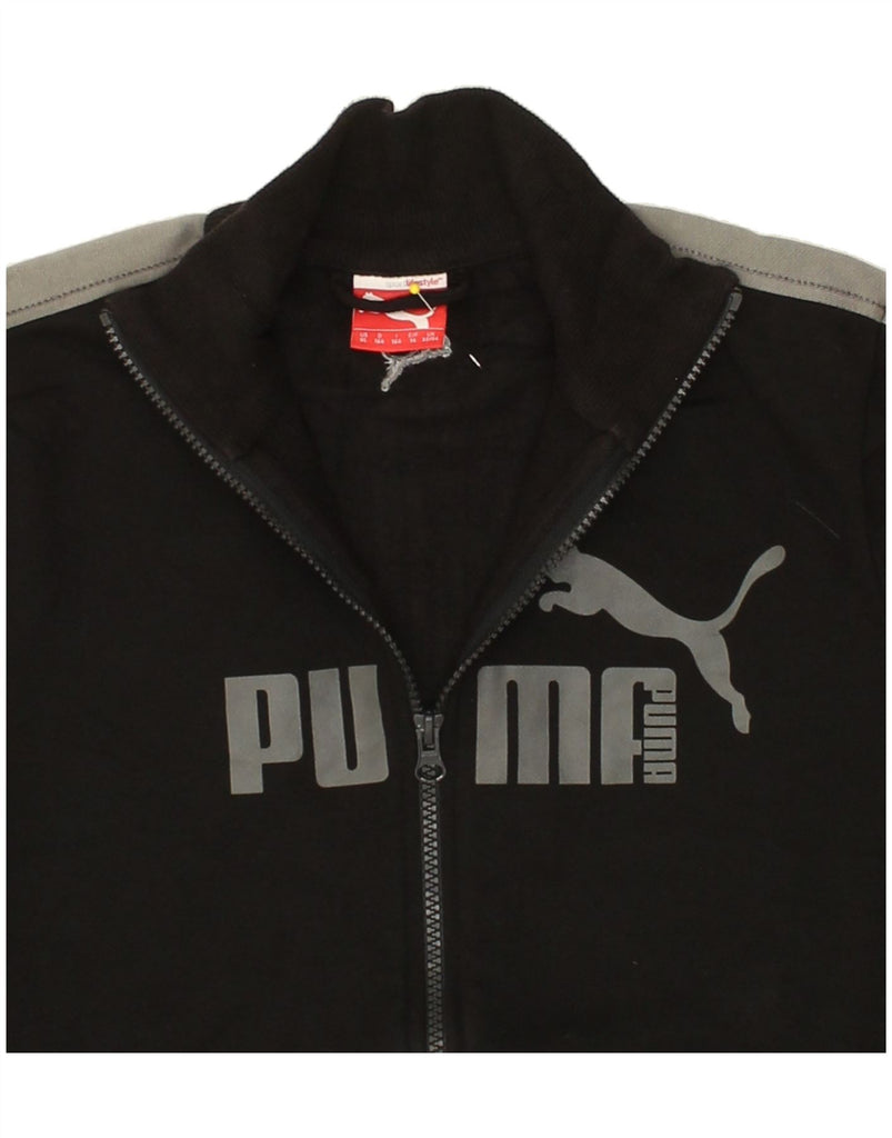 PUMA Boys Graphic Tracksuit Top Jacket 13-14 Years XL Black Cotton Vintage Puma and Second-Hand Puma from Messina Hembry 