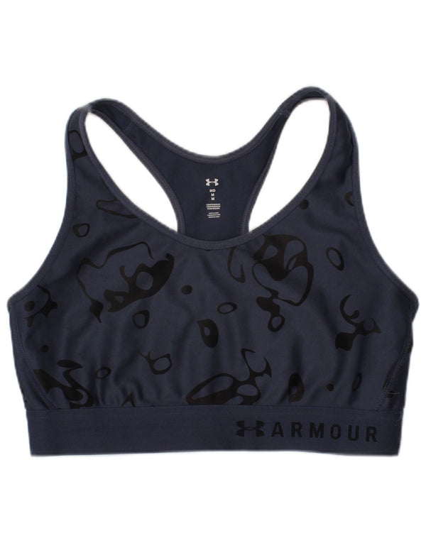 Under Armour Womens Graphic Sport Bra Top Medium Navy Blue Geometric Sports