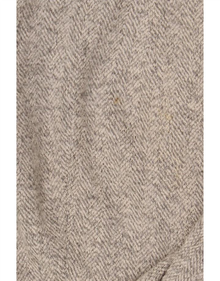 Zara Womens Overcoat UK 12 Medium Beige Herringbone Polyester