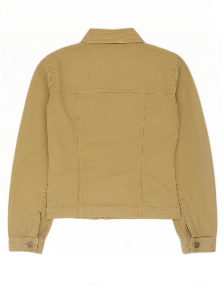 Oasis Womens Corduroy Jacket UK 12 Medium Yellow Cotton