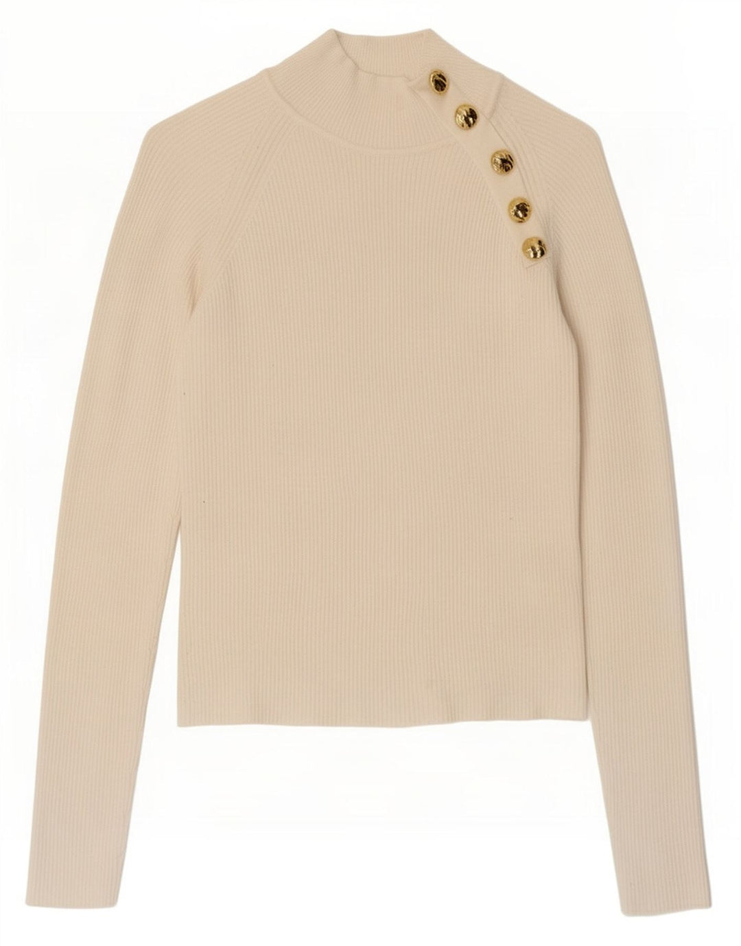 Zara Womens Top Long Sleeve UK 12 Medium Off White Viscose