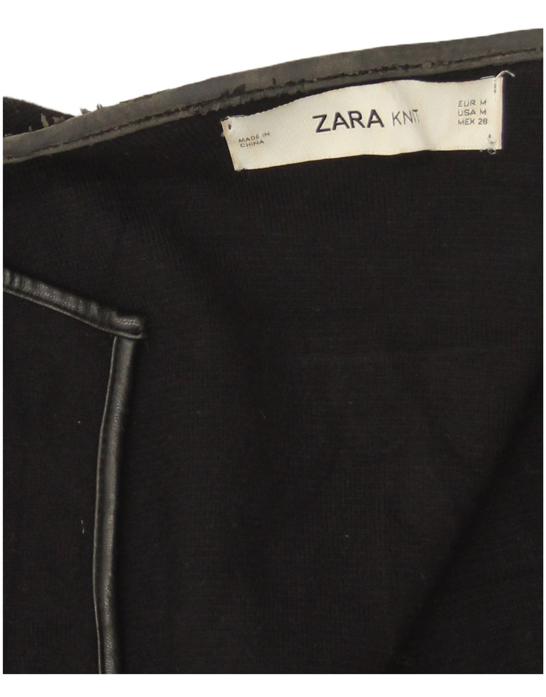 Zara Womens Longline Open Cardigan Sweater UK 14 Medium Black