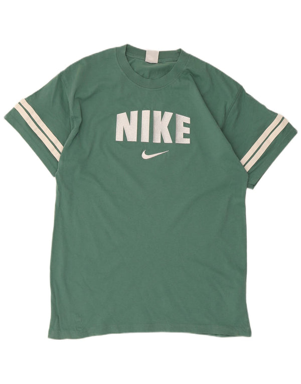 Nike Mens Graphic T-Shirt Top Medium Green Colourblock Cotton