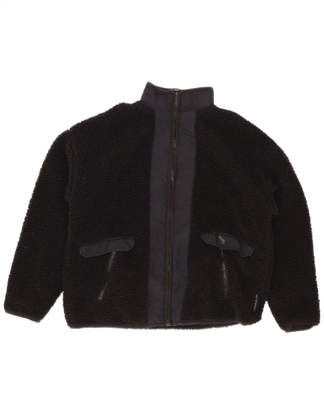 Dunnes Stores Womens Oversized Fleece Jacket UK 10 Small Black Polyester
