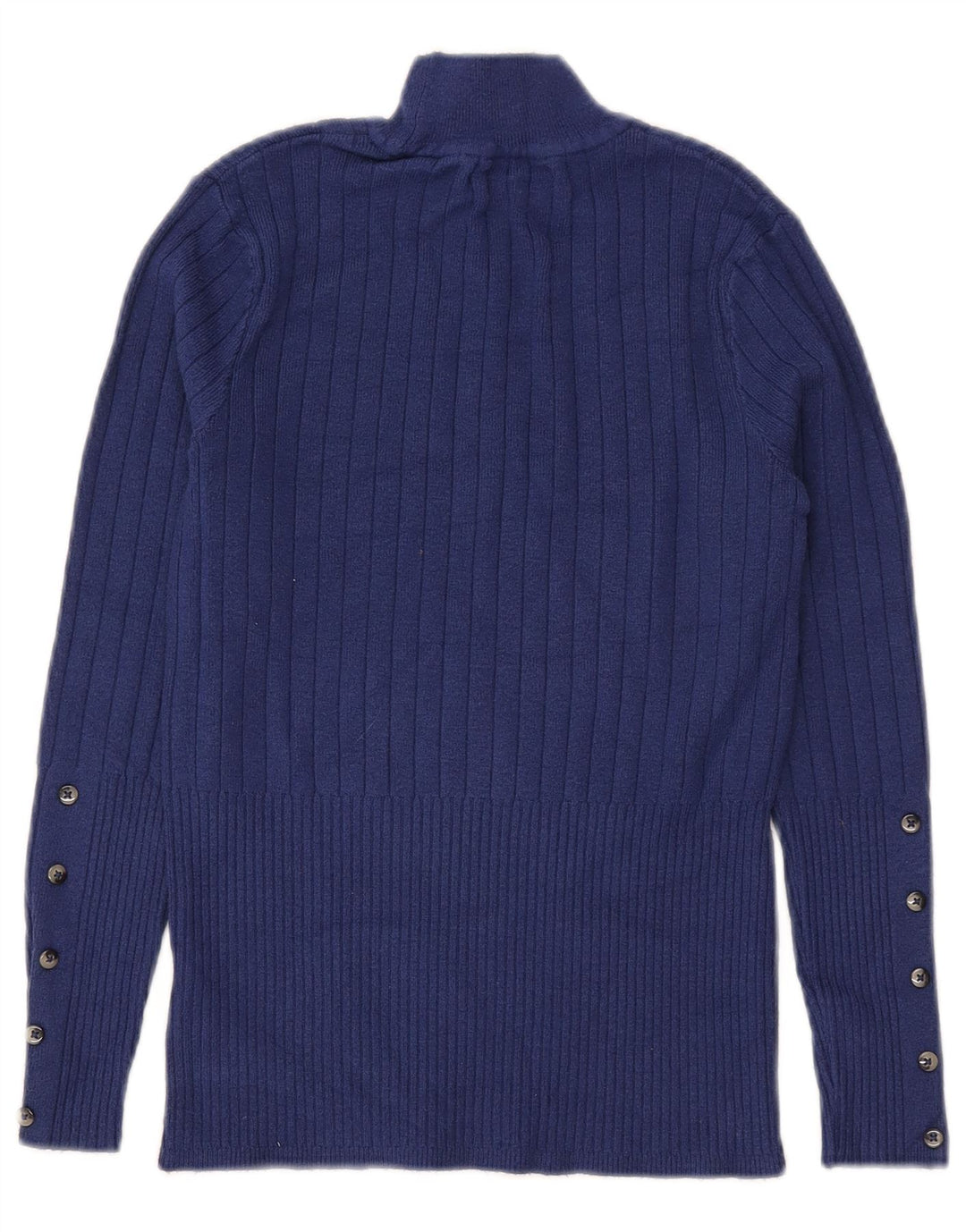 Marks & Spencer Womens Turtle Neck Jumper Sweater UK 10 Small Blue Viscose