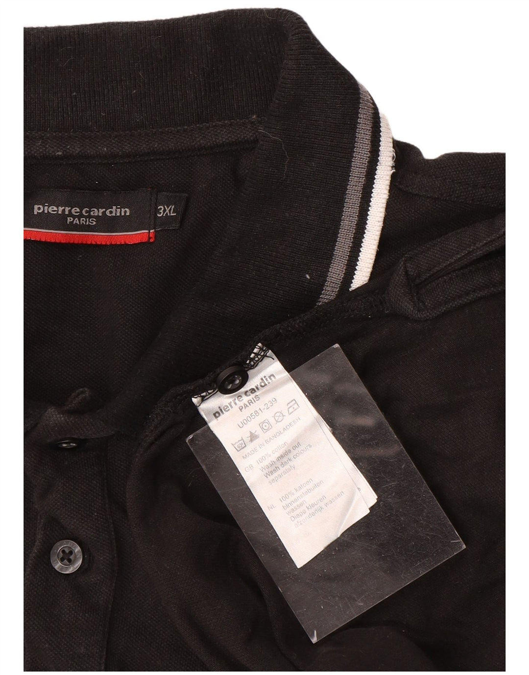 Pierre Cardin Mens Polo Shirt 3XL Black Cotton
