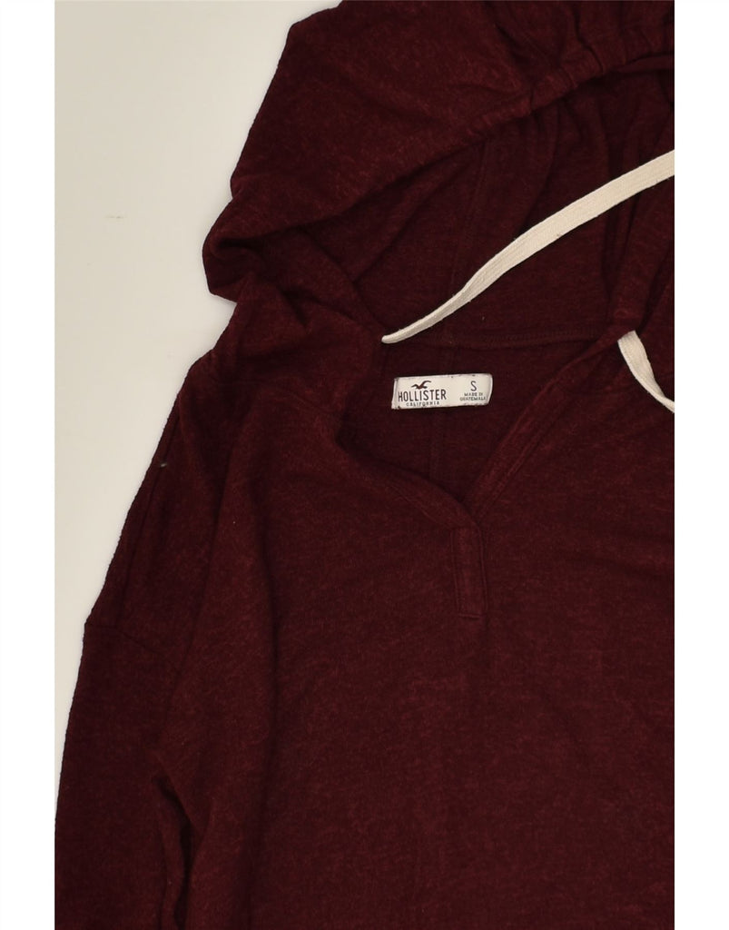 HOLLISTER Womens Hoodie Jumper UK 10 Small Burgundy Viscose | Vintage Hollister | Thrift | Second-Hand Hollister | Used Clothing | Messina Hembry 