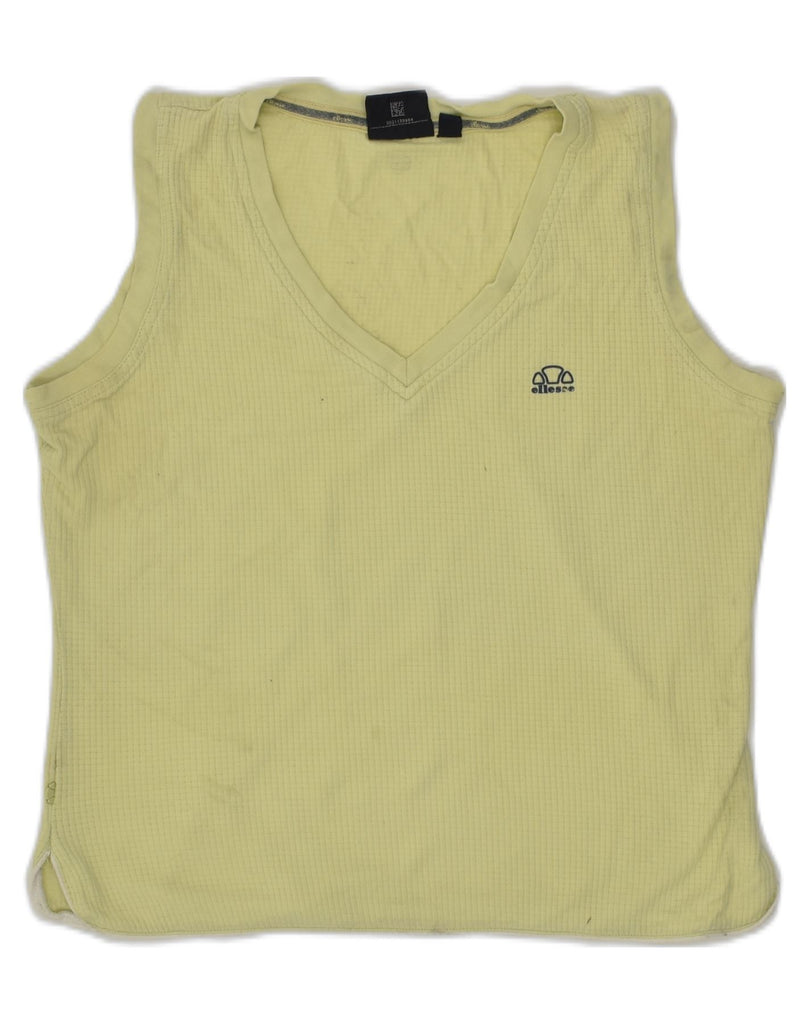 ELLESSE Boys Vest Top 12-13 Years Khaki Cotton | Vintage Ellesse | Thrift | Second-Hand Ellesse | Used Clothing | Messina Hembry 