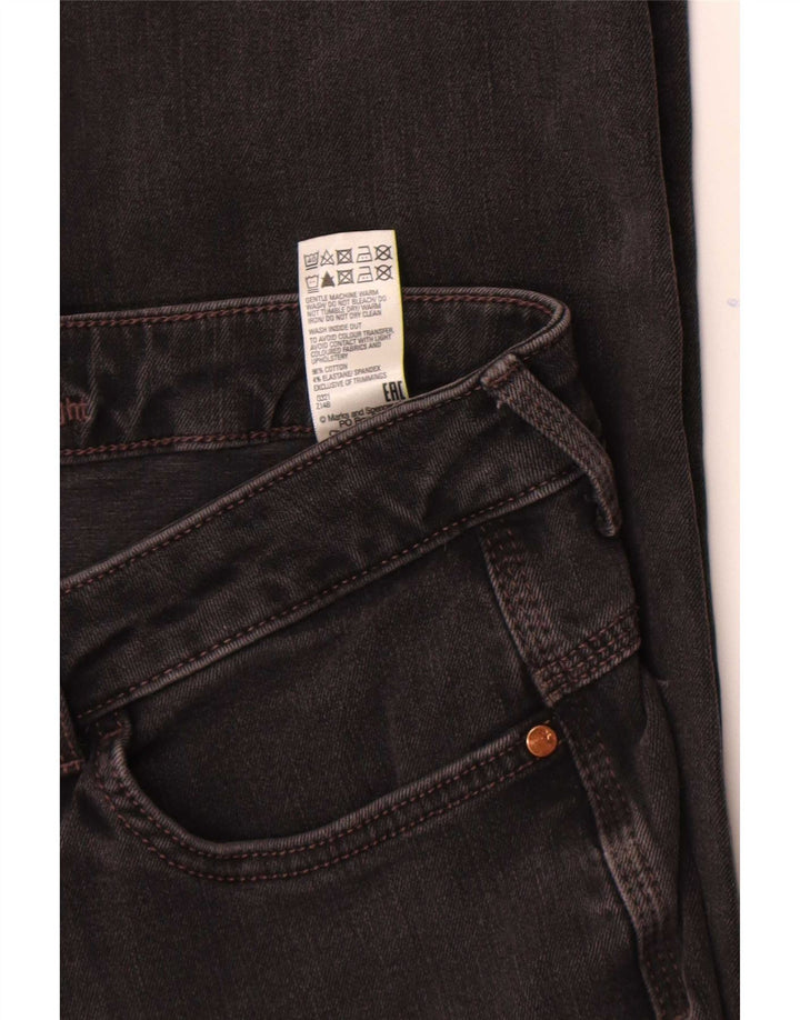 Marks & Spencer Womens Slim Jeans UK 12 Medium W30 L28 Black Cotton