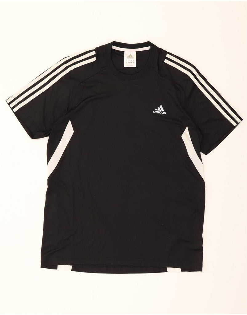 ADIDAS Mens T-Shirt Top UK 42/44 Large Black Colourblock Polyester Vintage Adidas and Second-Hand Adidas from Messina Hembry 