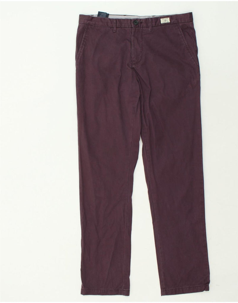 TOMMY HILFIGER Mens Straight Chino Trousers W33 L32  Purple Cotton | Vintage Tommy Hilfiger | Thrift | Second-Hand Tommy Hilfiger | Used Clothing | Messina Hembry 