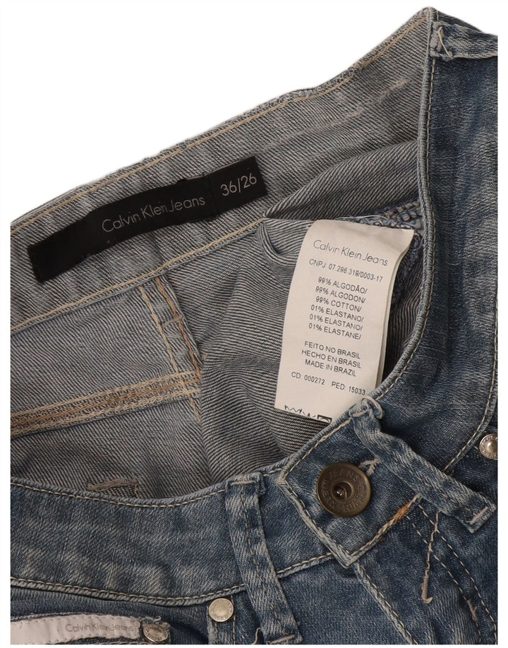 Calvin Klein Womens Straight Jeans W26 L31 Blue Cotton