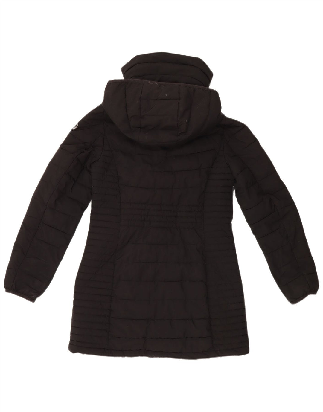 Dkny Womens Hooded Padded Coat UK 10 Small Black Polyester