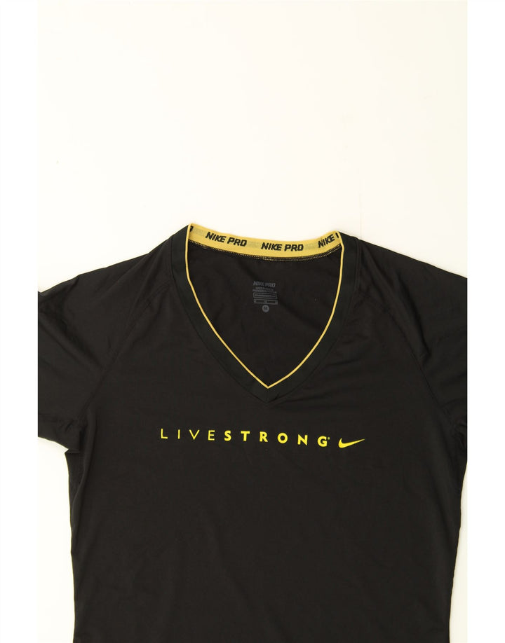 NIKE Womens Graphic T-Shirt Top UK 10 Small Black Polyester Vintage Nike and Second-Hand Nike from Messina Hembry 