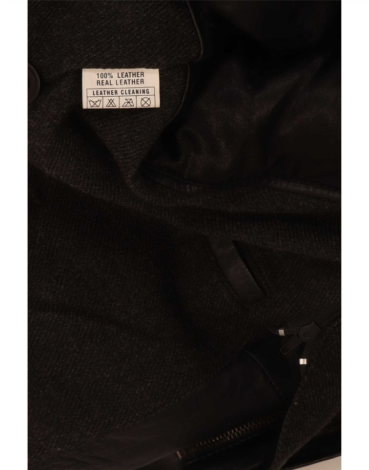 Vintage Mens Leather Jacket UK 44 2XL Black