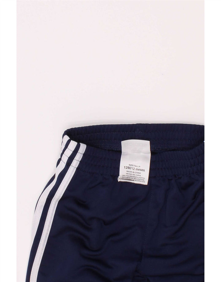 Adidas Baby Boys Tracksuit Trousers 9-12 Months Navy Blue Polyester