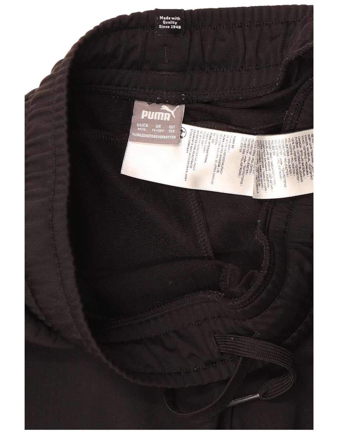 PUMA Boys Tracksuit Trousers Joggers 11-12 Years  Black Polyester