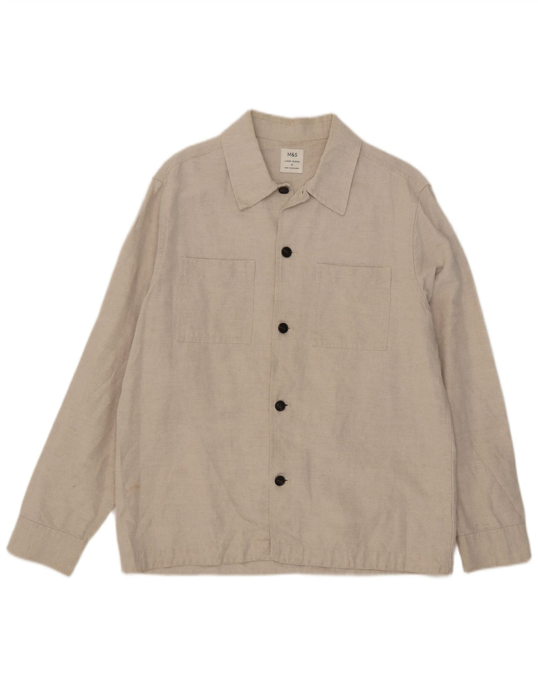 Marks & Spencer Mens Shirt Medium Beige Linen