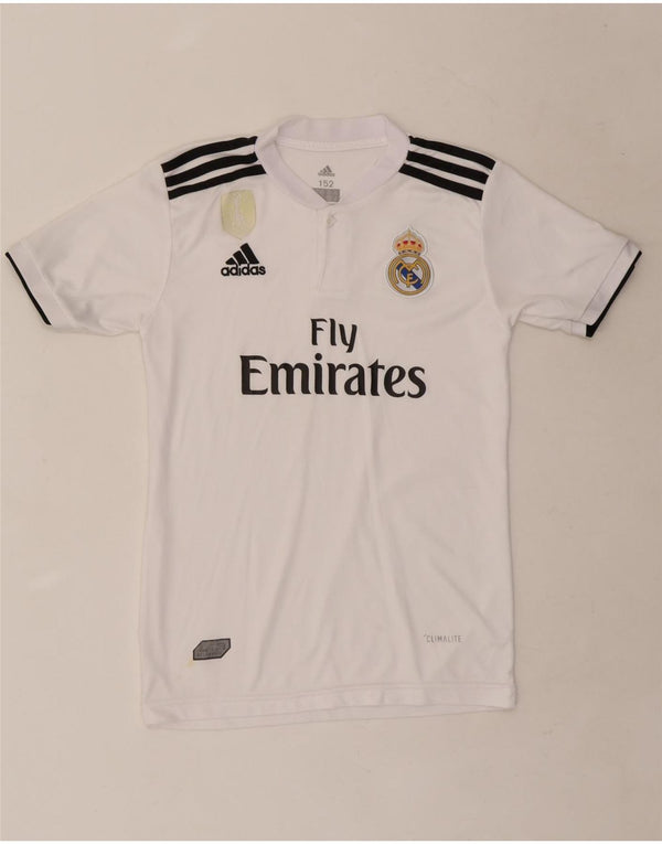 Adidas Boys Real Madrid Graphic T-Shirt Top 11-12 Years White
