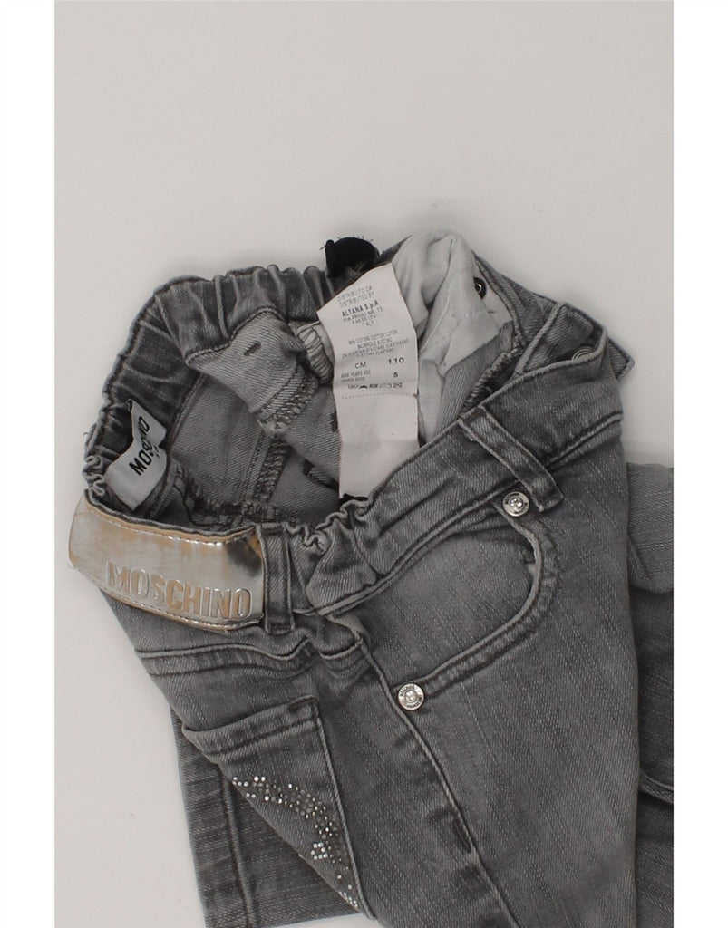 MOSCHINO Girls Straight Jeans 4-5 Years W20 L19 Grey Cotton | Vintage Moschino | Thrift | Second-Hand Moschino | Used Clothing | Messina Hembry 