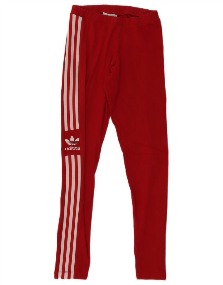 Adidas Womens Graphic Leggings UK 8 Small Red Cotton
