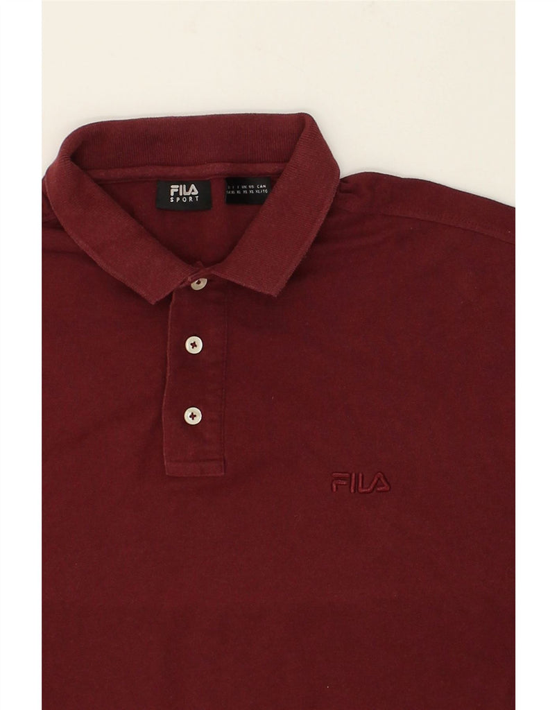 FILA Mens Polo Shirt XL Maroon Cotton | Vintage Fila | Thrift | Second-Hand Fila | Used Clothing | Messina Hembry 