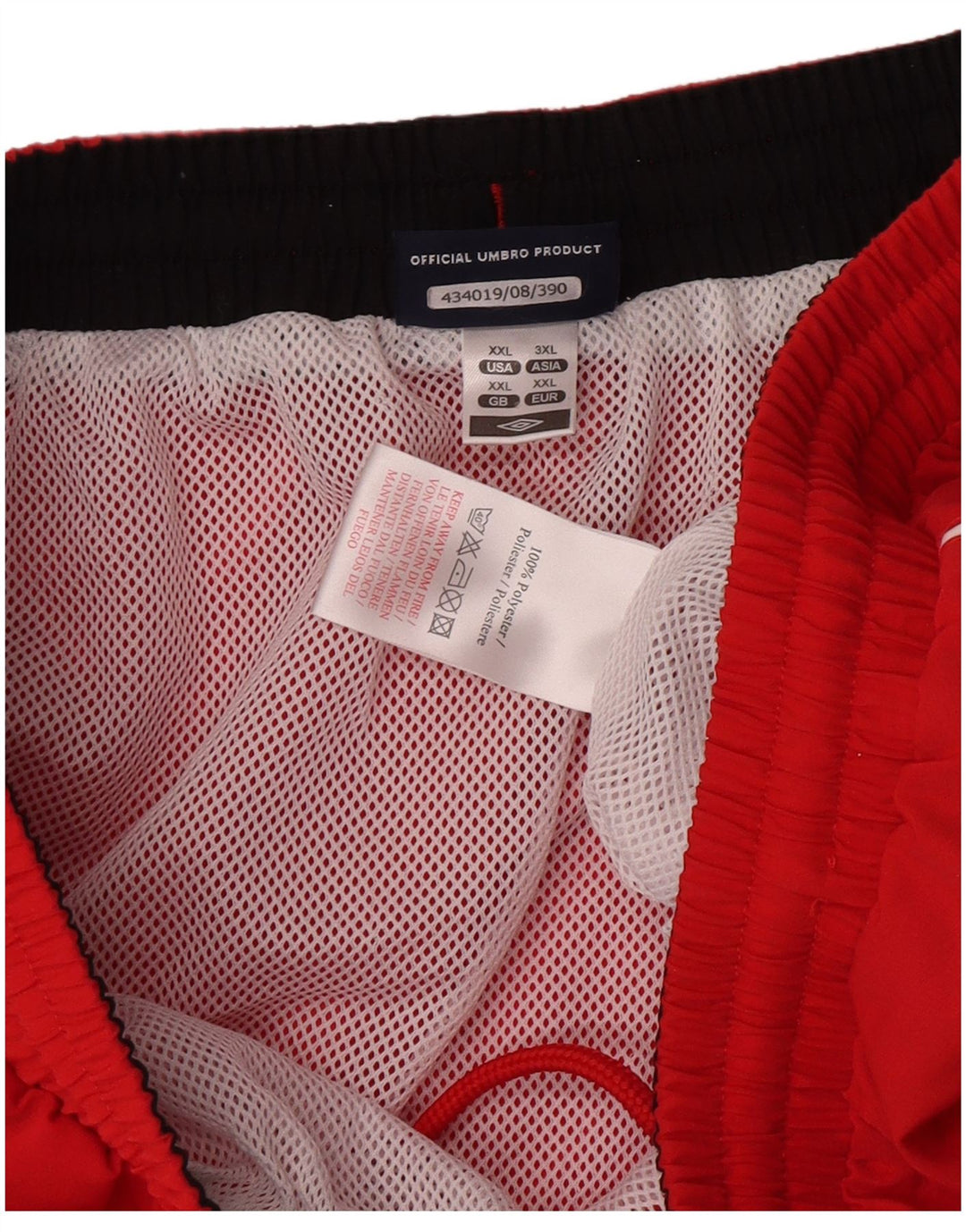 Umbro Mens Graphic Sport Shorts 2XL  Red Polyester