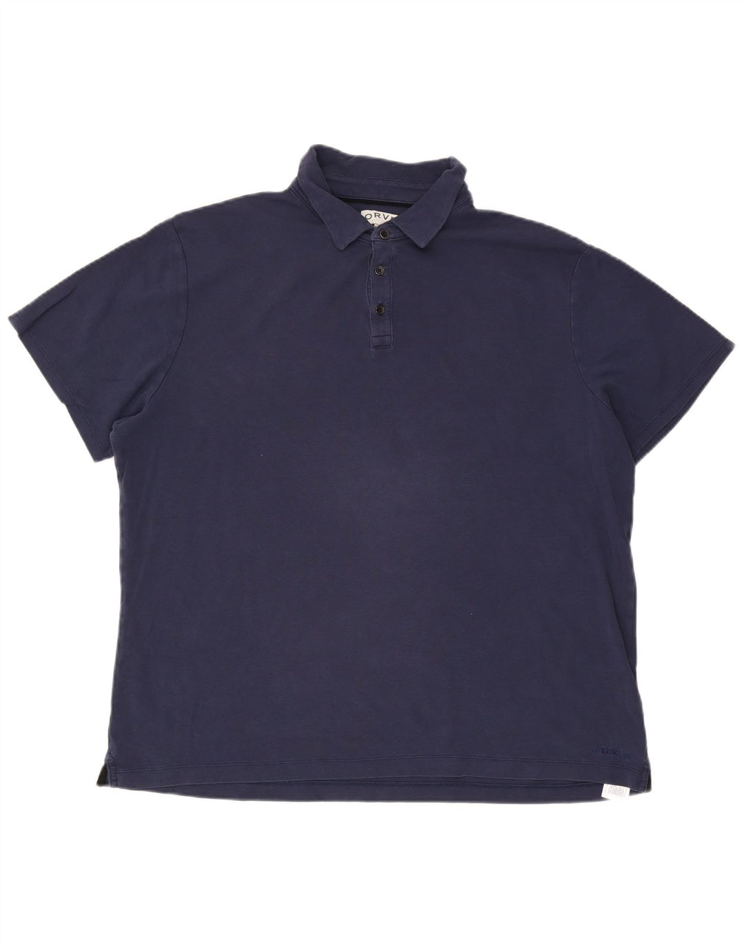 Orvis Mens Polo Shirt 2XL Navy Blue Cotton