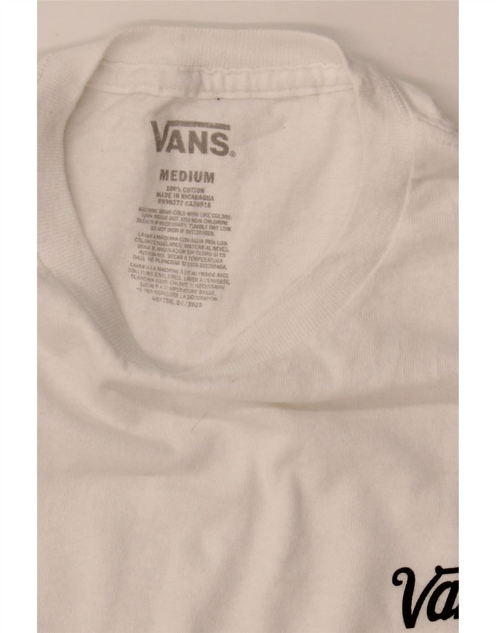 Vans Mens T-Shirt Top Medium White Cotton