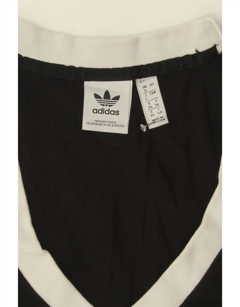 ADIDAS Womens Crop T-Shirt Top UK 8 Small Black Cotton Vintage Adidas and Second-Hand Adidas from Messina Hembry 