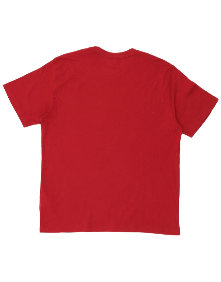 Reebok Mens Graphic T-Shirt Top Large Red Cotton