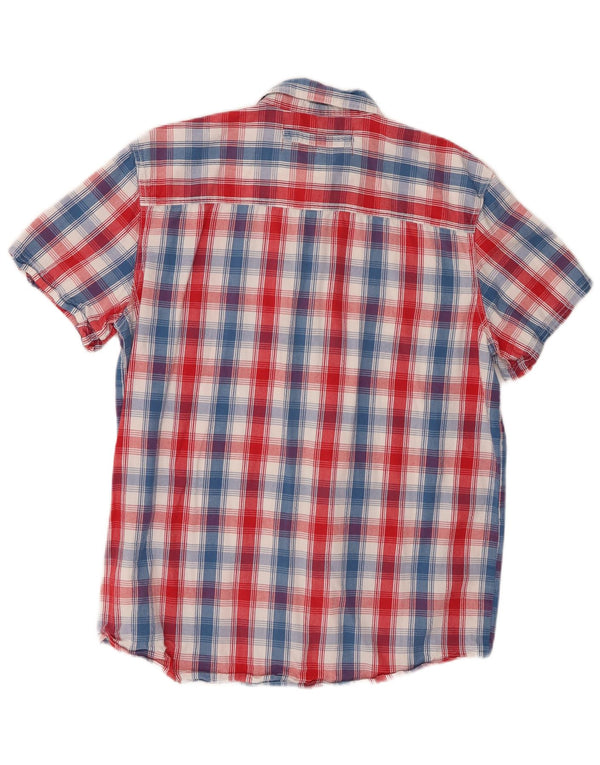 Wrangler Mens Short Sleeve Shirt Large Multicoloured Check Cotton