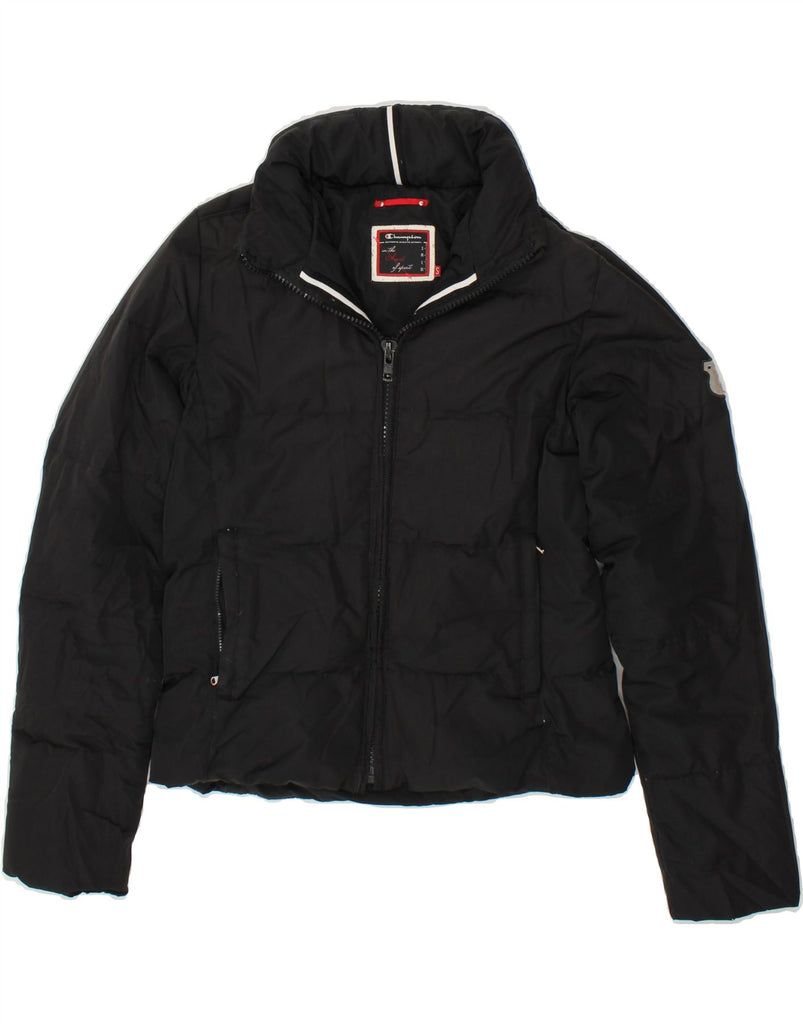 CHAMPION Girls Hooded Padded Jacket 14-15 Years Small Black Polyester | Vintage Champion | Thrift | Second-Hand Champion | Used Clothing | Messina Hembry 