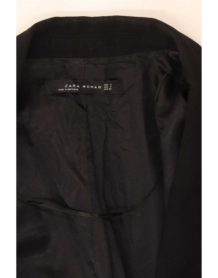 Zara Womens Longline Waistcoat UK 8 Small Black Polyester