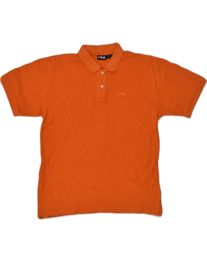 FILA Mens Polo Shirt Large Orange Cotton | Vintage Fila | Thrift | Second-Hand Fila | Used Clothing | Messina Hembry 