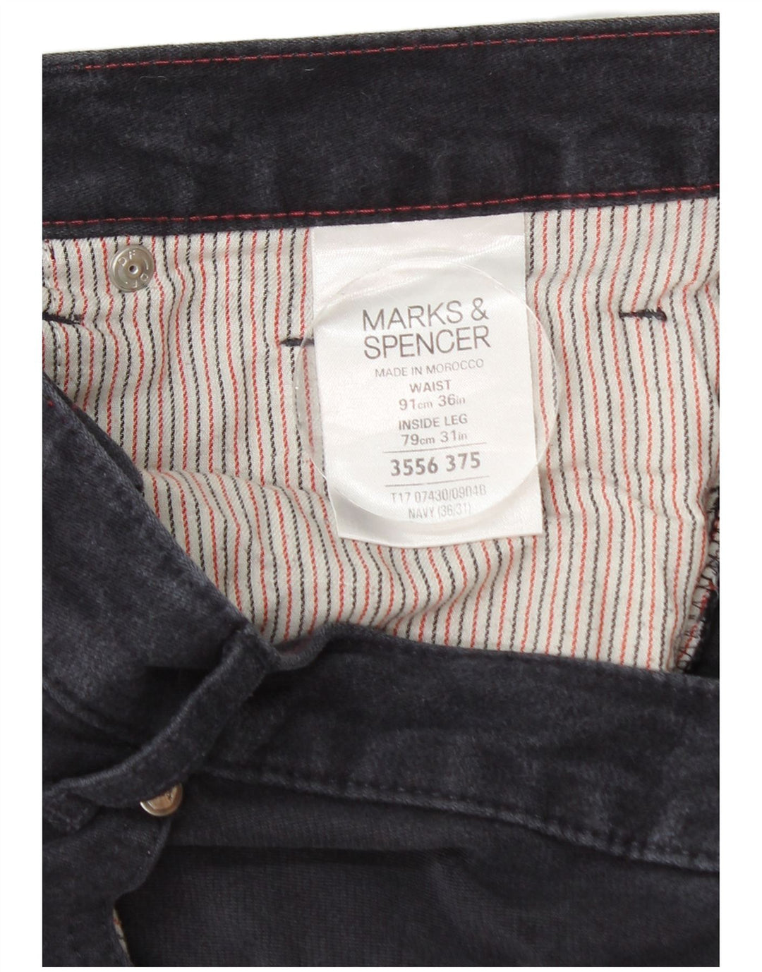 Marks & Spencer Mens Blue Harbour Casual Trousers W36 L31 Navy Blue