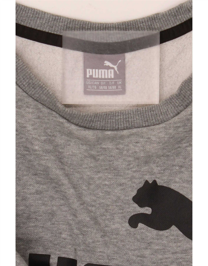 Puma Mens Graphic Sweatshirt Jumper XL Grey Flecked