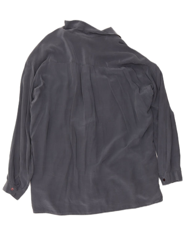 ELENA MIRO Womens Oversized Shirt Dress IT 45 Large Grey Silk