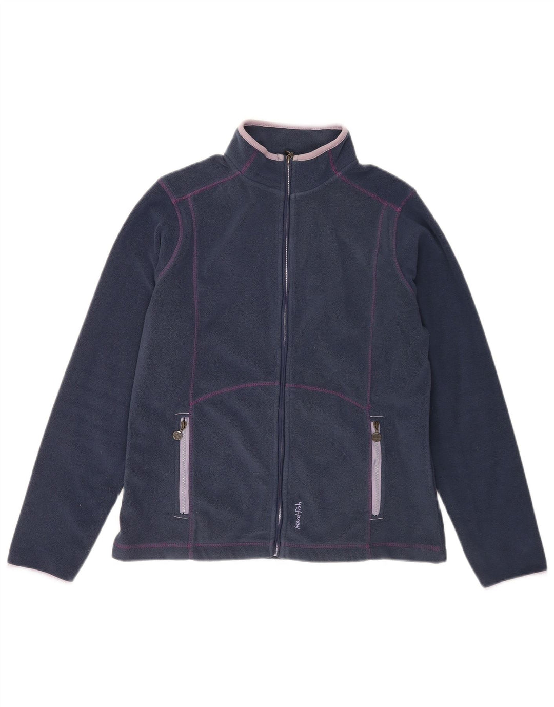 Weird Fish Womens Fleece Jacket UK 12 Medium Navy Blue Polyester