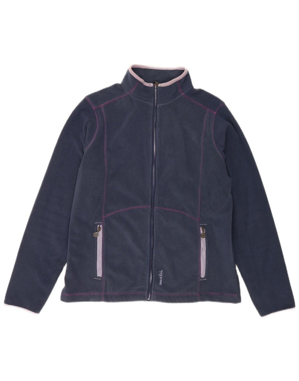 Weird Fish Womens Fleece Jacket UK 12 Medium Navy Blue Polyester
