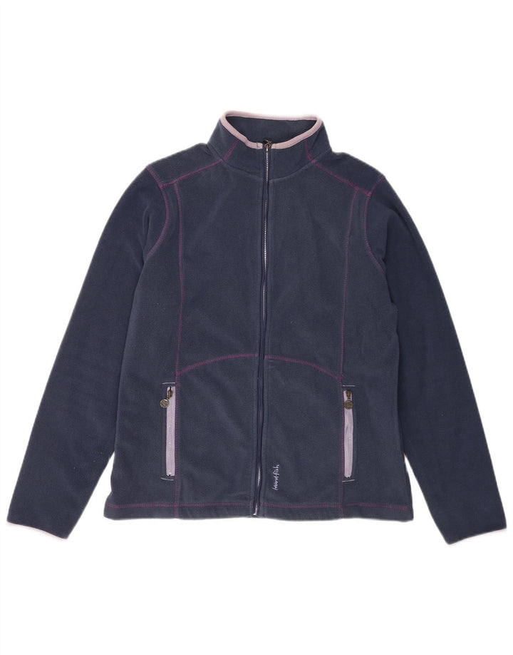 Weird Fish Womens Fleece Jacket UK 12 Medium Navy Blue Polyester