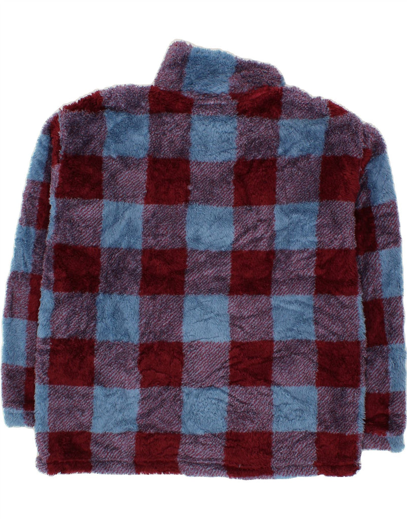 EDDIE BAUER Womens Zip Neck Fleece Jumper UK 18 XL Blue Check Polyester Vintage Eddie Bauer and Second-Hand Eddie Bauer from Messina Hembry 