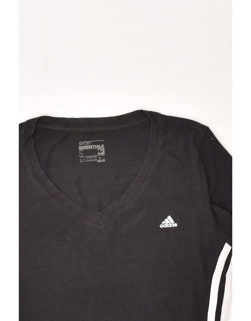 ADIDAS Womens T-Shirt Top UK 8-10 Small Black Cotton | Vintage Adidas | Thrift | Second-Hand Adidas | Used Clothing | Messina Hembry 