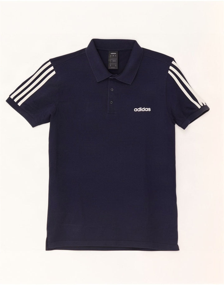 Adidas Mens Polo Shirt Large Navy Blue Cotton