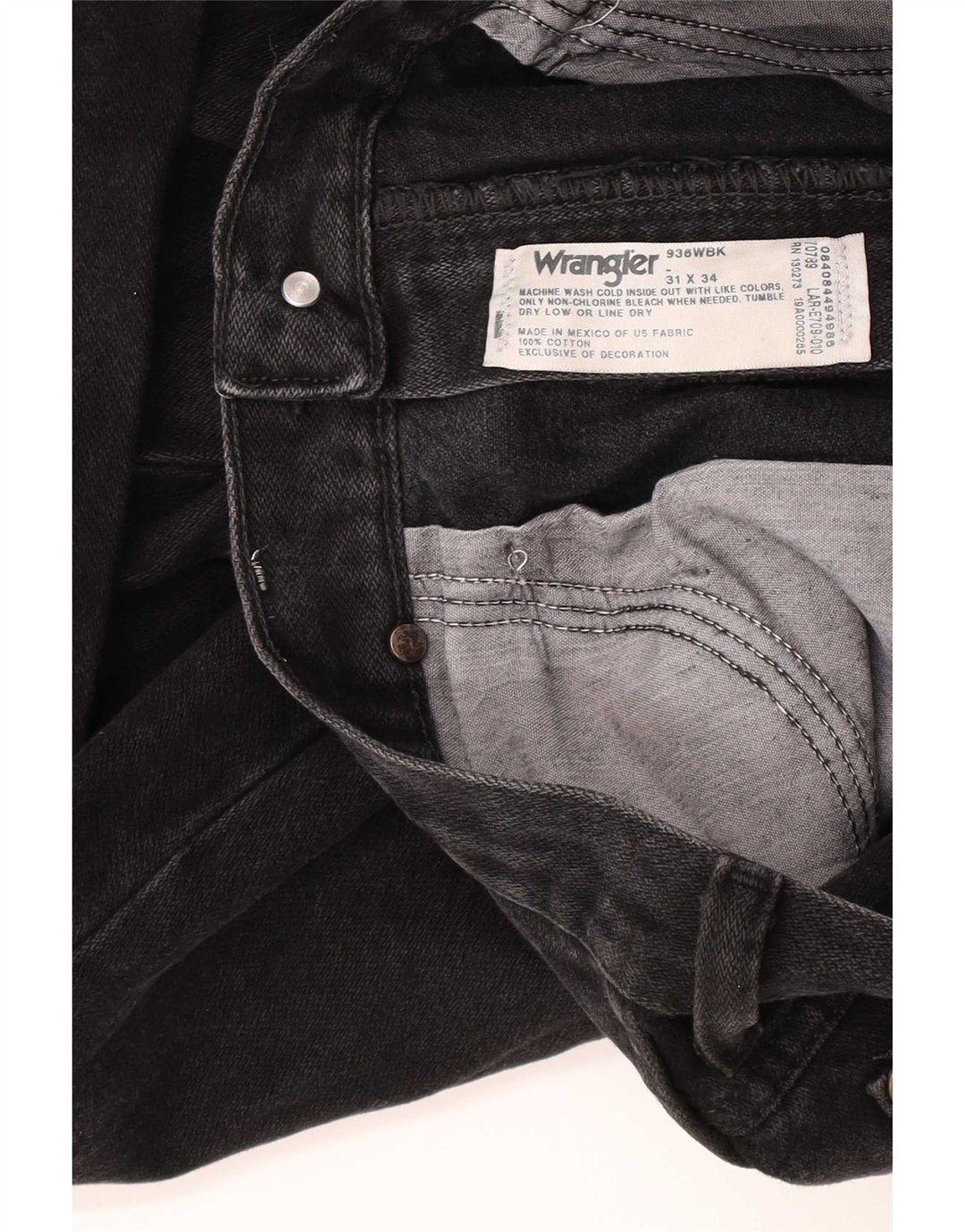 Wrangler Womens Straight Jeans W31 L34 Black Cotton
